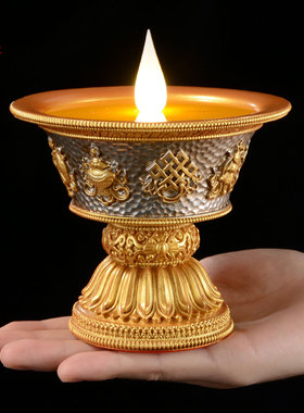 树脂八吉祥电子酥油灯灯座