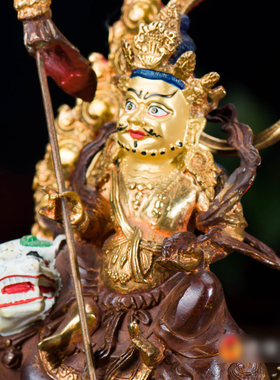 尼泊尔手工铜鎏金家用摆件7寸