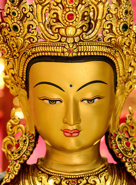 释迦族手工制作四臂观音铜像