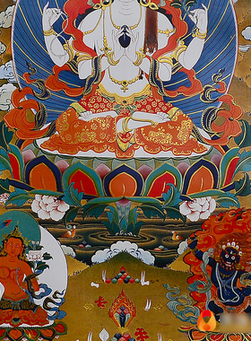 镀金唐卡玄关装饰挂画