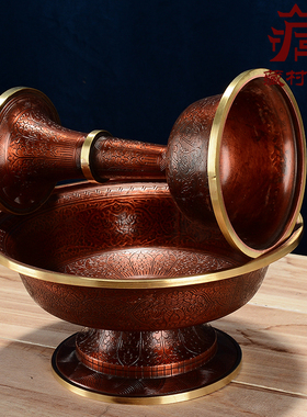 铜制摆件中式室内紫铜雕花