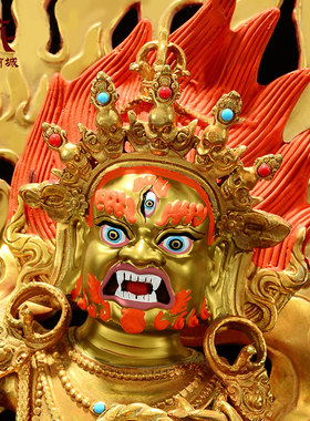 全鎏金金刚手菩萨铜像摆件