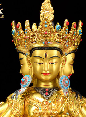 全鎏金尊胜佛母铜像摆件
