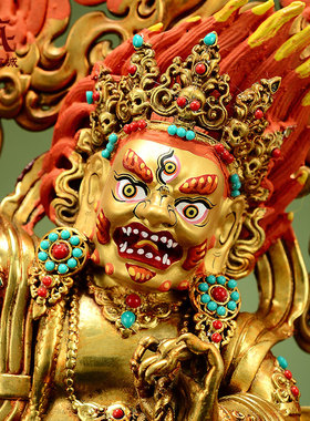 全鎏金金刚手铜像摆件