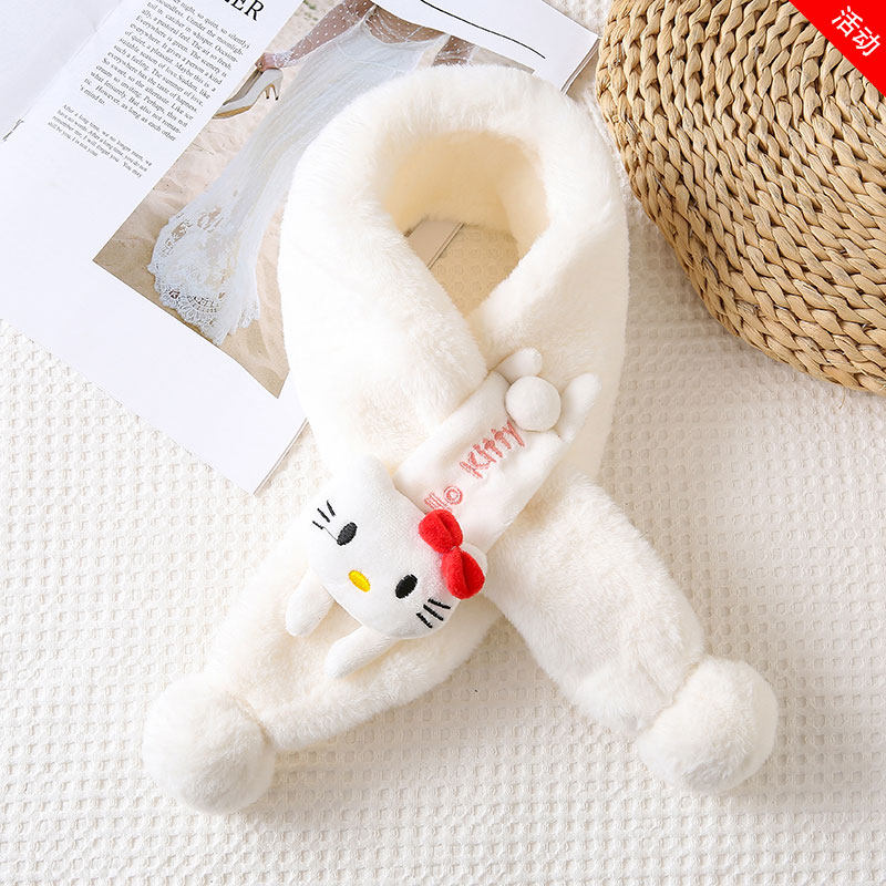 儿童围巾男女新款秋冬季交叉加厚卡通韩版仿兔绒超萌萌熊宝宝围脖,淘宝优惠券,粉丝福利购,淘宝优惠卷