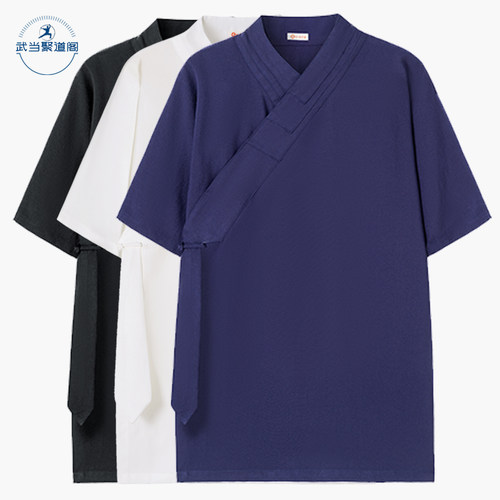 武当夏季道服女道士服装男道领三清领道袍飘逸练功服禅修居士服 - 图2