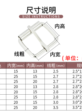 金属针扣包包肩带调节扣皮带扣头