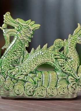 唐三彩手工陶瓷龙吸水不褪色