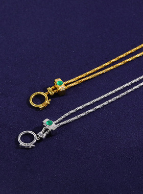 意大利链万能扣复古百搭链条纯银镀金项链搭配古币吊坠长度可调节