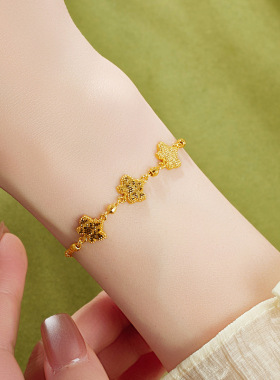 S925纯银碎冰冰枫叶手链女时尚百搭小众精致高级感女神节送礼物