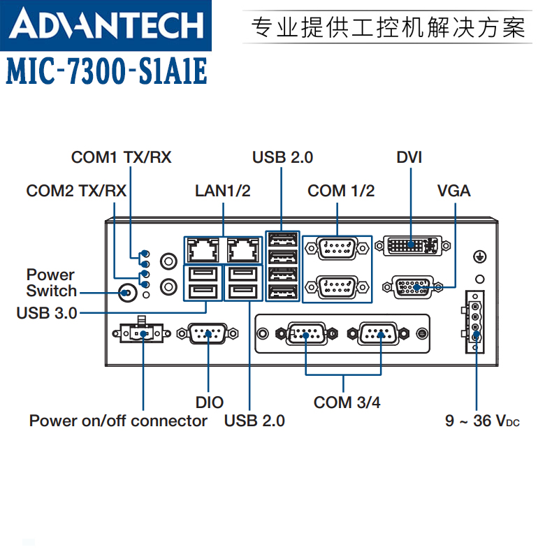 MIC-7300-S1A1E研华N3350处理器可扩展工控机紧凑计算机电脑主机 - 图1