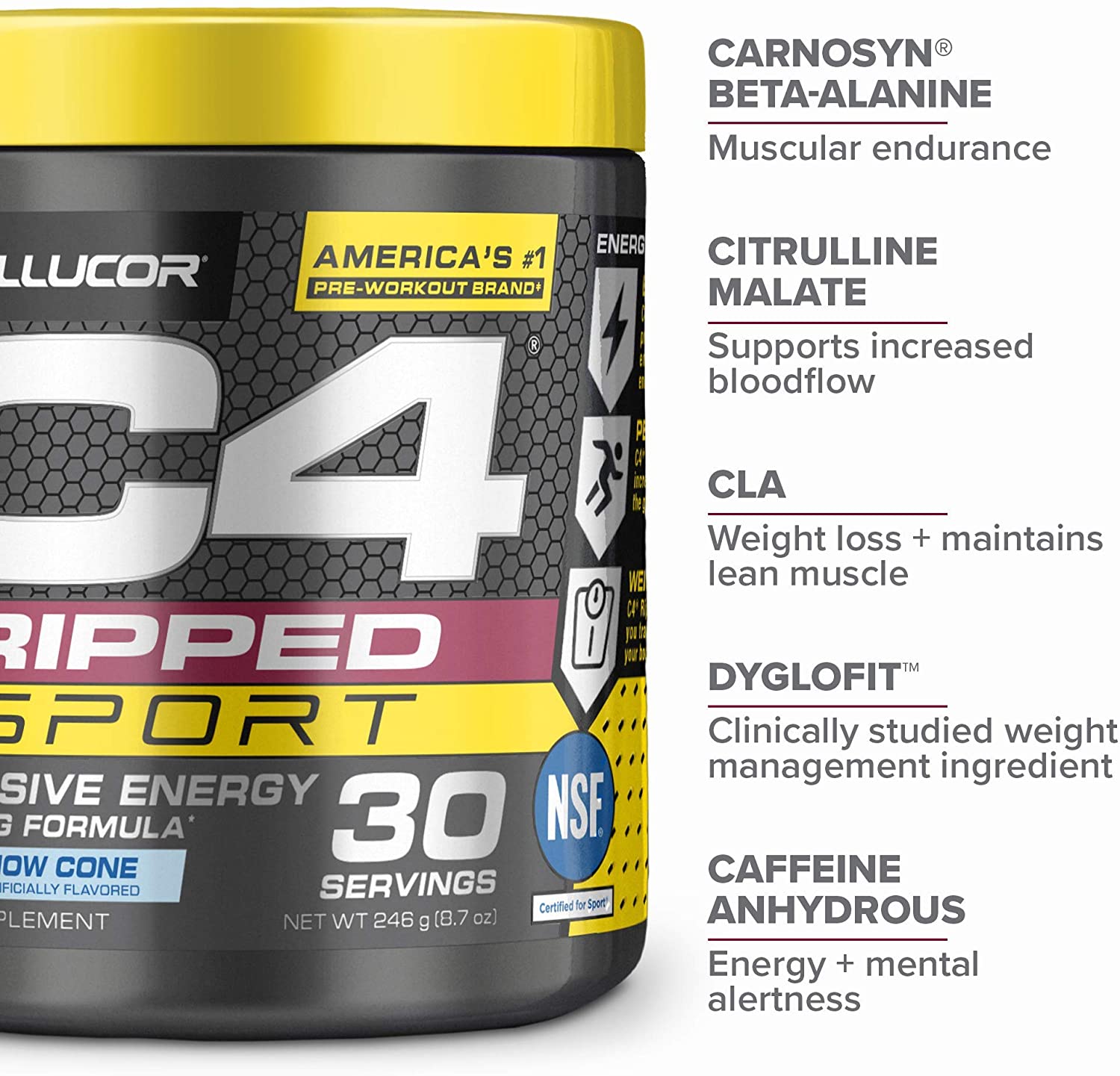 C4撕裂氮泵体育竞技运动训练究极王朝氮泵 Cellucor Ripped Sport - 图0