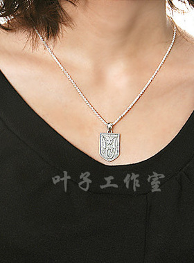 迈克尔杰克逊MJ字母标志纯银项链