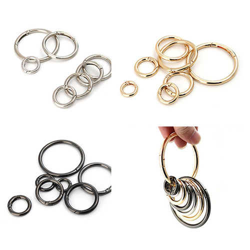 五金件 DIY包包配件/包带配件/弹簧开口圈/古扫浅金色 - 图0