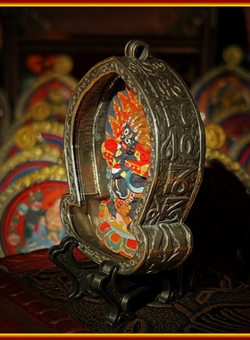 唐卡擦擦佛文玩手绘西藏大黑天