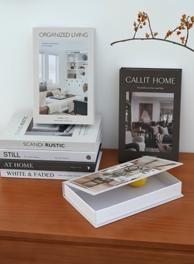 新款可储物装饰书盒简约家居风桌面收纳盒样版间别墅酒店软装