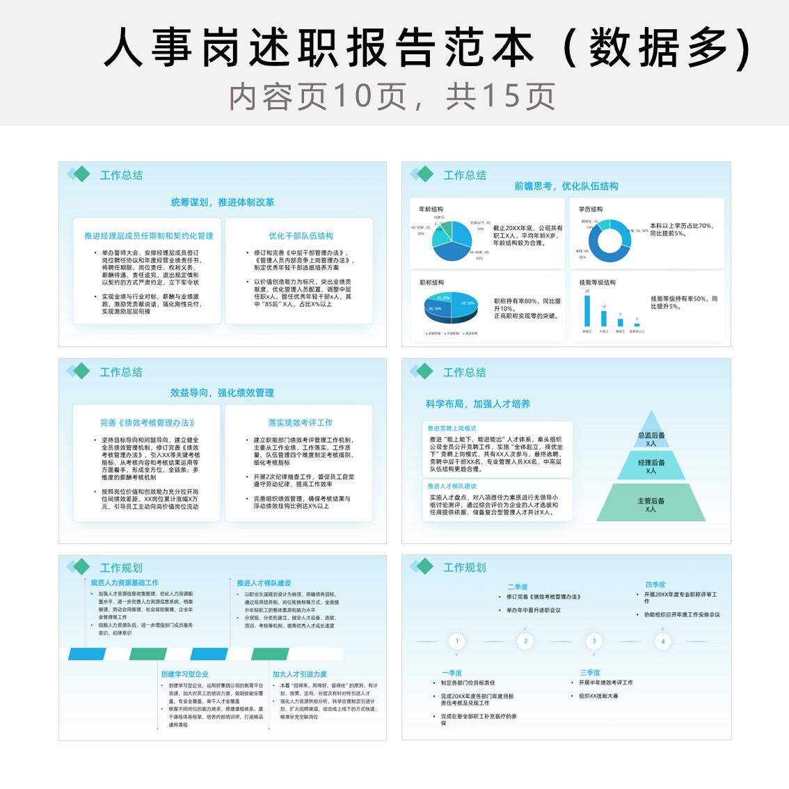 人事岗述职报告范本成品PPT人力资源总结职场小姐姐易极工作室 - 图1