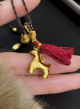 24K古法金马上有钱编织毛衣链