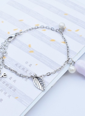 2026时尚简约韩版女生小清新闺蜜一对个性花苞手链森系招桃花陶瓷