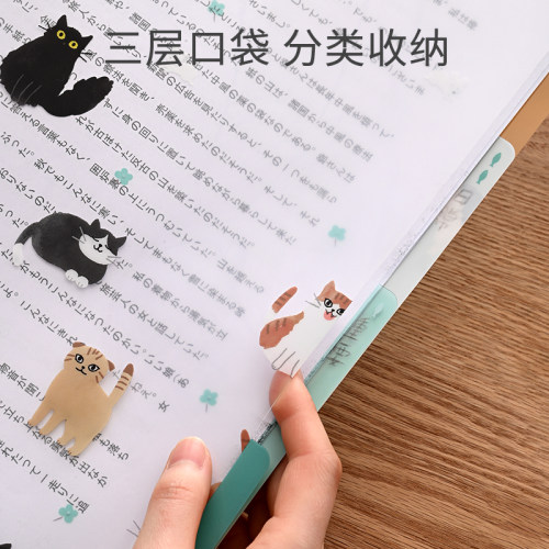 日本制midori动物长尾山雀企鹅星空A4/A5PP3层文件夹 - 图2