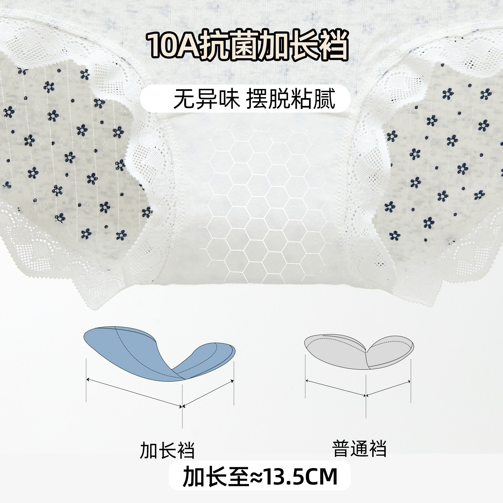 六只兔子棉质内裤女10A抑菌加长纯棉底裆短裤中腰防夹臀三角裤,淘宝优惠券,粉丝福利购,淘宝优惠卷