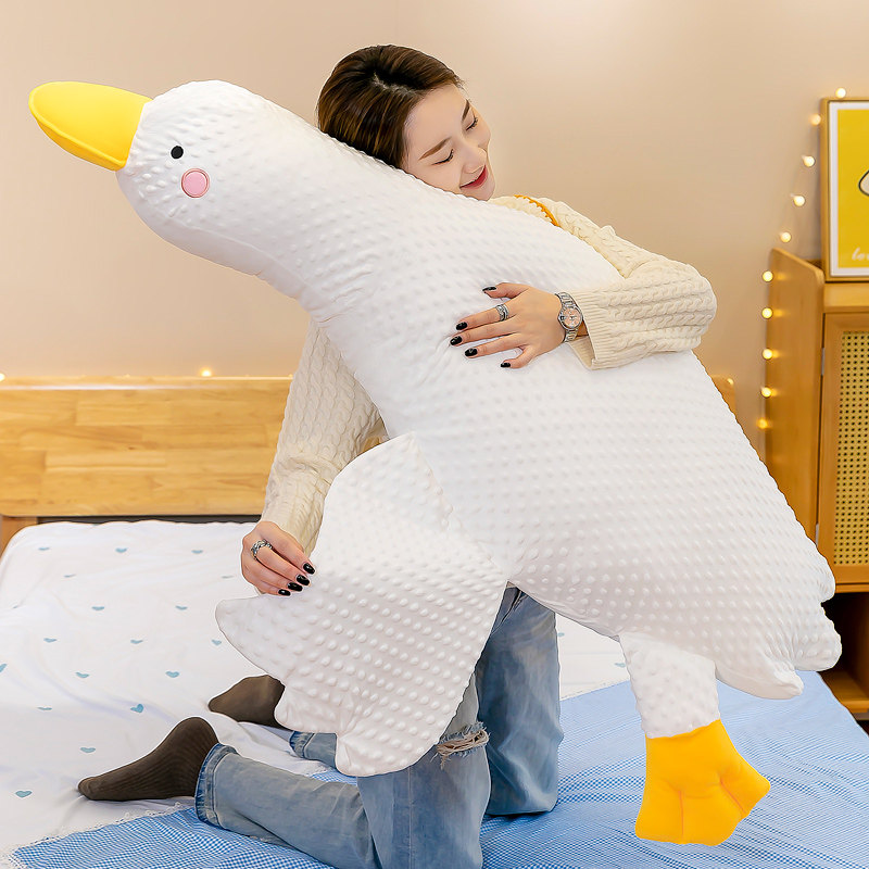 卡通大白鹅床上抱枕毛绒玩具豆豆绒睡觉安抚公仔儿童玩偶可拆洗,淘宝优惠券,粉丝福利购,淘宝优惠卷