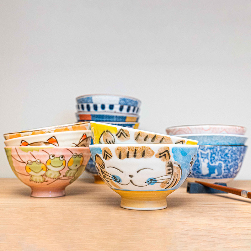 日本进口美浓烧饭碗日式陶瓷餐具创意饭碗散件陶瓷碗小碗