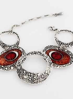 欧美流行饰品中古夸张珐琅彩手链女士夸张滴油手链