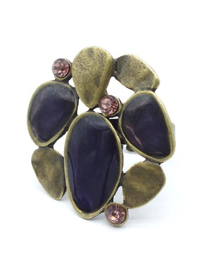 欧美外贸饰品女士复古滴油戒指中古珐琅彩指环