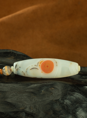 颜色老天珠红羊眼天珠项链