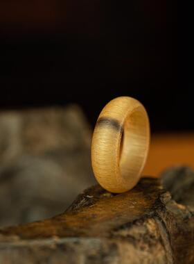 文玩精品天然玉化老料整料打磨简单风格戒指指环法戒古玩杂项收藏