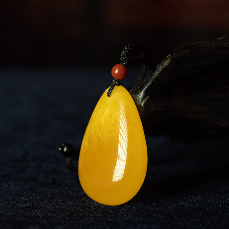 经典水滴,优雅不过时 俄料蜜蜡水滴挂件天然精品琥珀宝石吊坠 - 图0