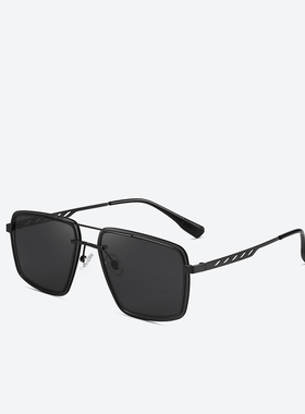 新款方框潮百搭双梁墨镜男太阳镜男不锈钢蛤蟆镜驾驶钓鱼眼镜7208