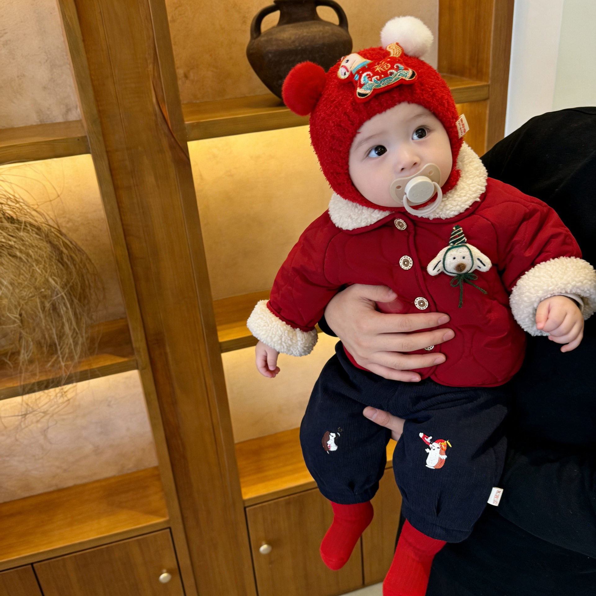 男童冬款新年棉服套装男宝宝可爱加绒加厚外套婴幼儿休闲保暖裤子,淘宝优惠券,粉丝福利购,淘宝优惠卷