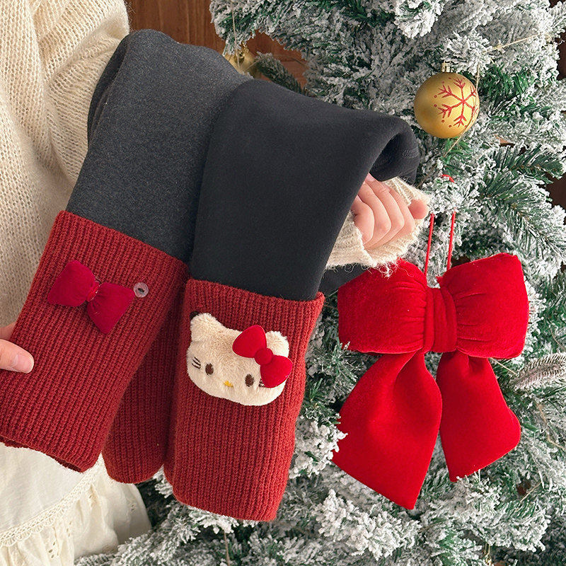 女童卡通小熊堆堆袜儿童春秋冬款加绒加厚保暖打底裤女宝宝长裤袜,淘宝优惠券,粉丝福利购,淘宝优惠卷