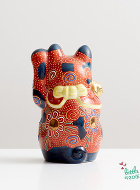 日本代购 招财猫 招福猫 九谷烧 传统和风 陶瓷吉祥开运日式摆件