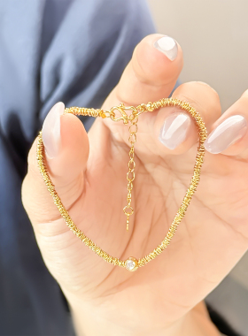 足银999电镀金小众高级感碎银手链
