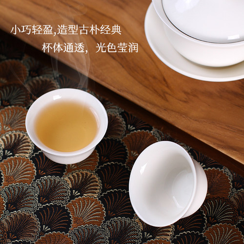中国台湾三希堂牙白主人杯白瓷古月杯品茗茶杯小号饮客杯功夫茶具 - 图0