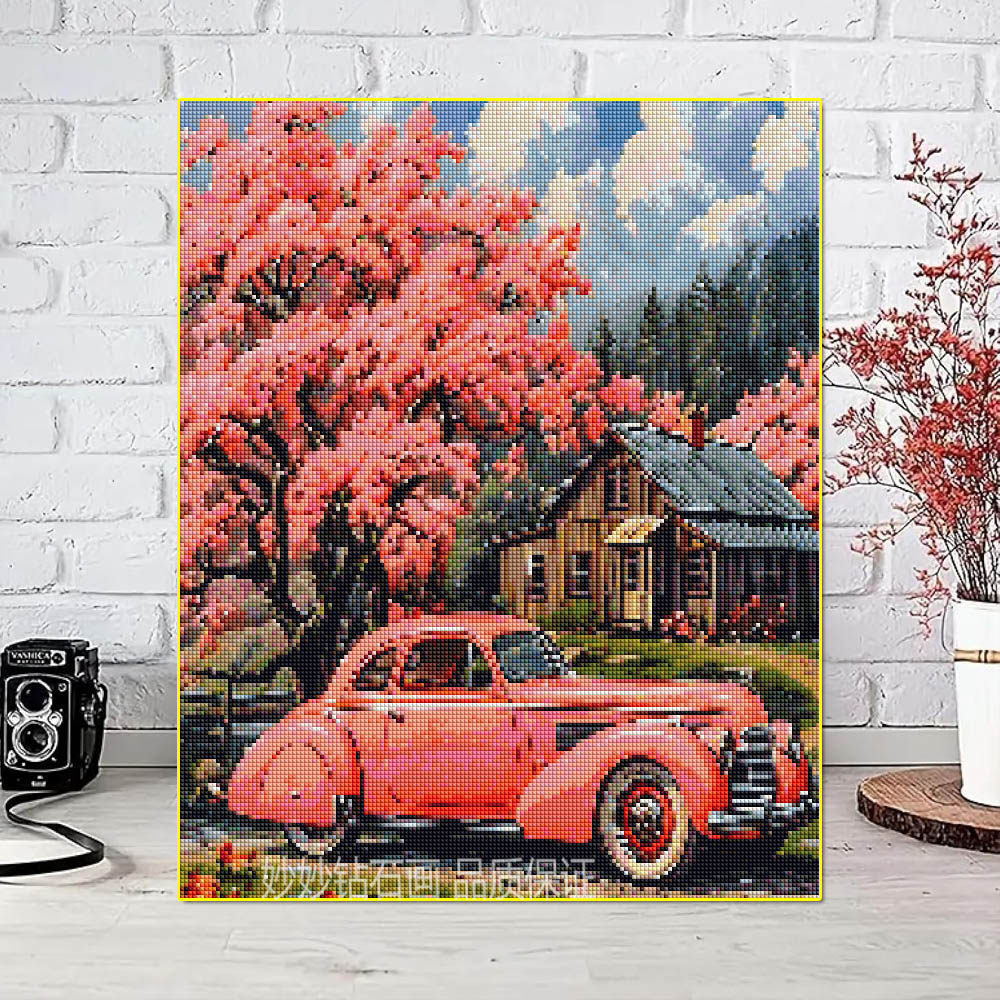 2026新款治愈小屋樱花风景点钻石画年轻人成人手工5diy砖石十字绣,淘宝优惠券,粉丝福利购,淘宝优惠卷