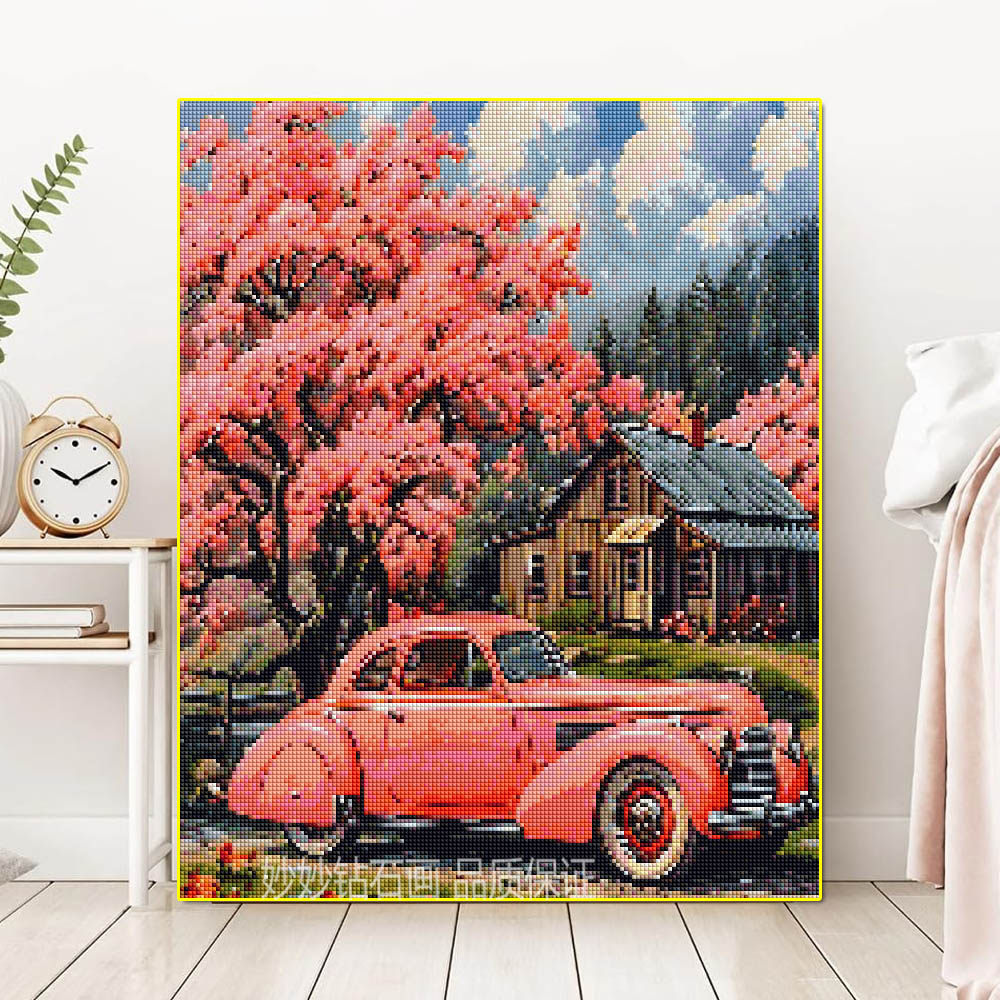 2026新款治愈小屋樱花风景点钻石画年轻人成人手工5diy砖石十字绣,淘宝优惠券,粉丝福利购,淘宝优惠卷