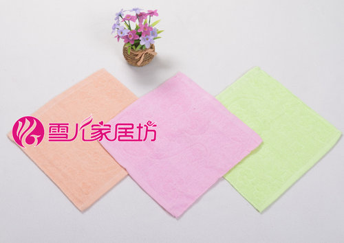 纯棉 方巾 纯素色儿童提花柔软小毛巾幼儿园厂家批小手帕满包邮 - 图2