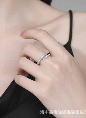 抖音小红书热卖莫桑钻开口戒指
