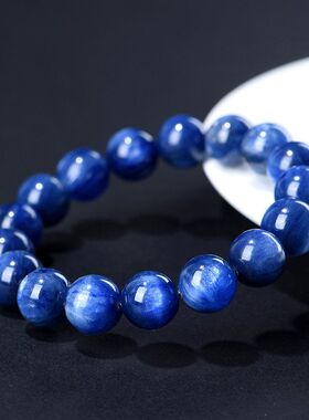 天然原色蓝晶石圆珠手链厂家直销