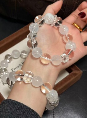 雪落幽兰天然白幽灵白水晶手串