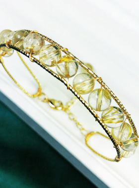 金色系正能量标配天然金发晶