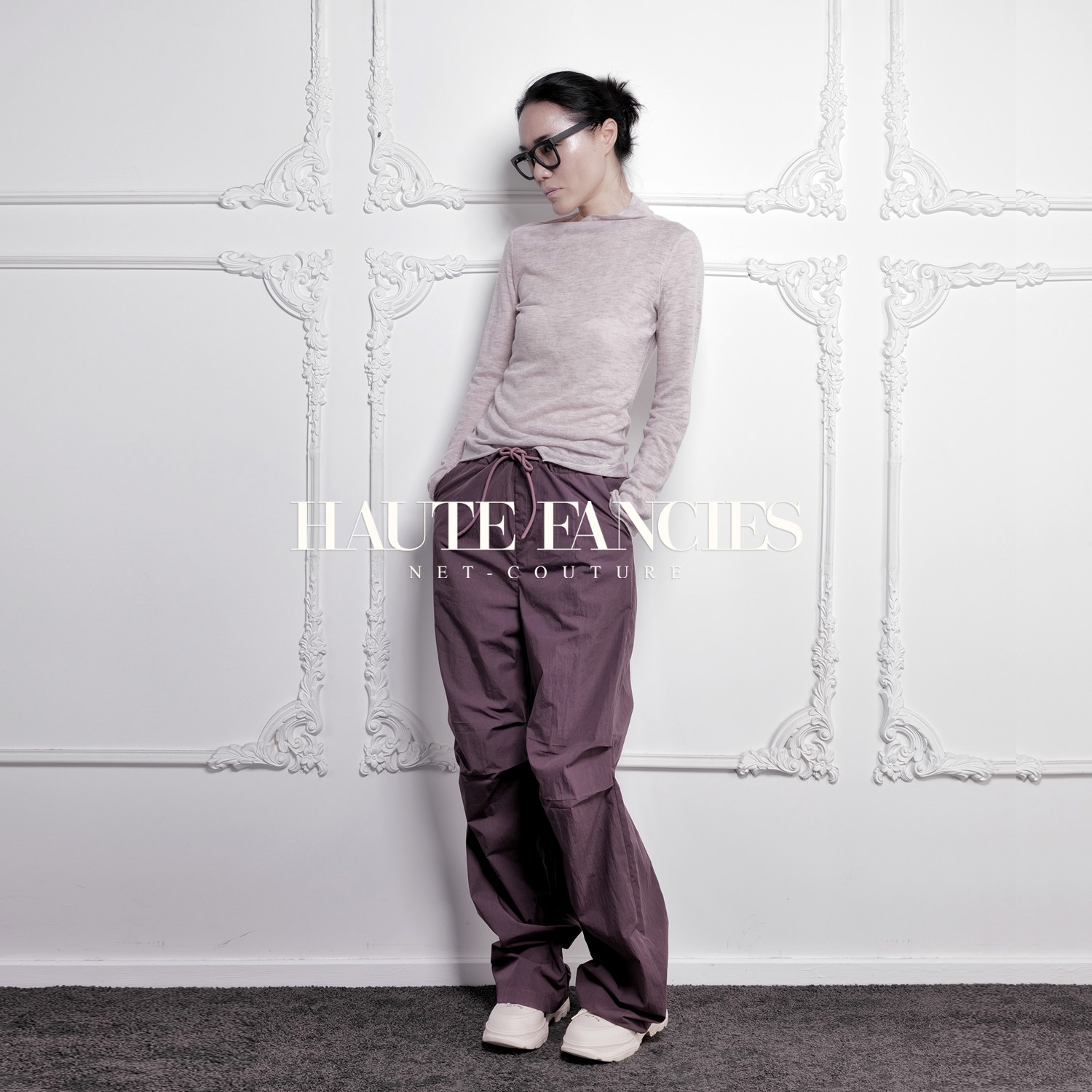 紫火HAUTE FANCIES后构想｜紫色运动风膝部褶皱直筒防水登山裤,淘宝优惠券,粉丝福利购,淘宝优惠卷