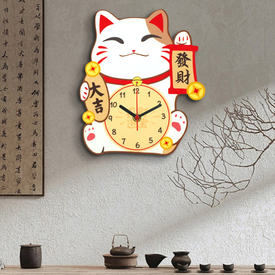 Box Bear Children's Room Cartoon Wall Clock Silent Bedroom Quartz Clock Kindergarten Cute Creative Decoration Wall Clock