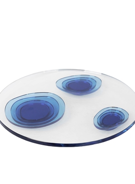 现代简约创意水晶气泡托盘收纳盘装饰盘底板样板房售楼处家居饰品