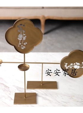 新中式风腊梅灯盏设计师装饰品