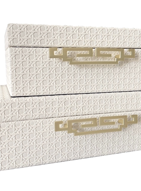 现代简约创意木质烤漆样板房售楼处桌面衣帽间卧室首饰盒装饰盒